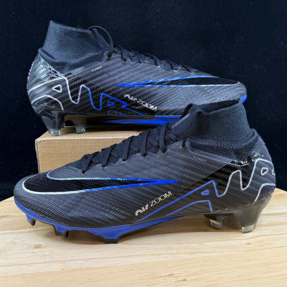 Nike Zoom Superfly 9 Elite FG Black Chrome Hyper Royal DJ4977-040 Size 7.5M / 9W